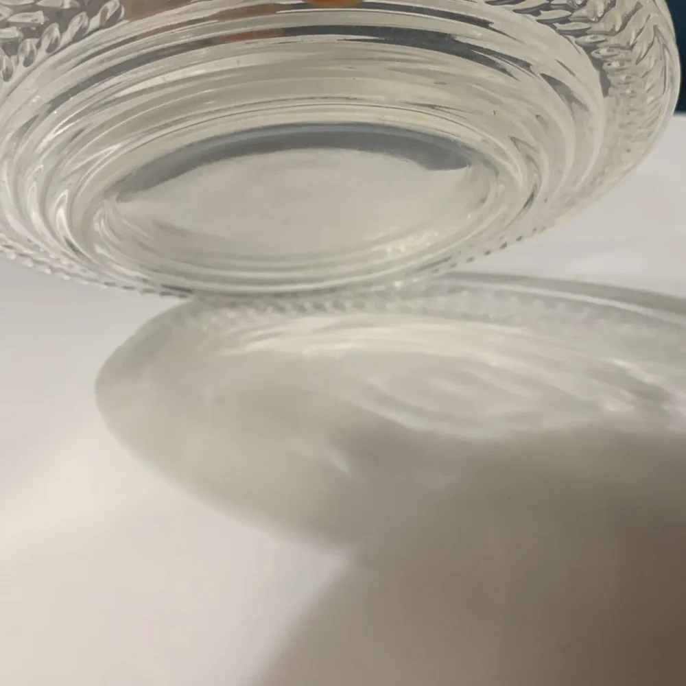 Set of 4 Clear Glass 1970s Vintage Small Plates for Appetizers Bread & Butter